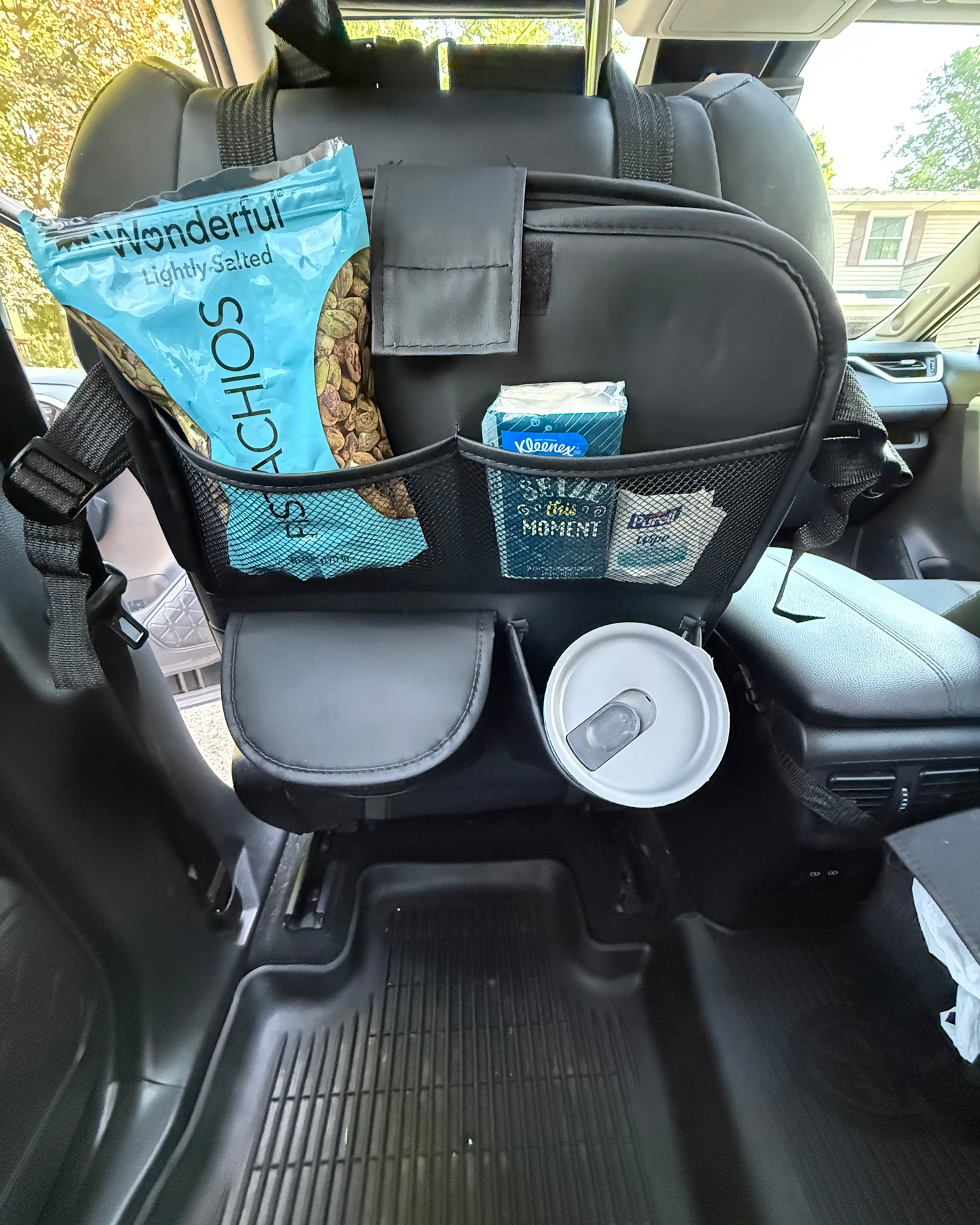 Premium Backseat Organizer with Fold-Down Tray